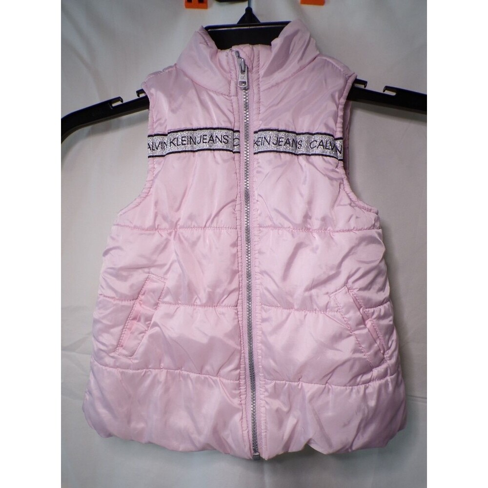 Calvin Klein Jeans Girls Pink Quilted Puffer Vest Sleeveless 2T